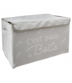 Coffre de rangement pliable avec poignées 40 x 25 x 25 cm coloris Gris