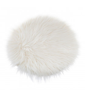 Galette de chaise Fourrure Olso Ivoire D 32 cm Cosy'ness