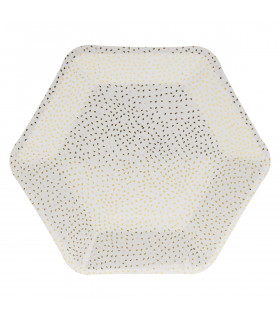 Lot de 12 Assiettes en carton Gold party