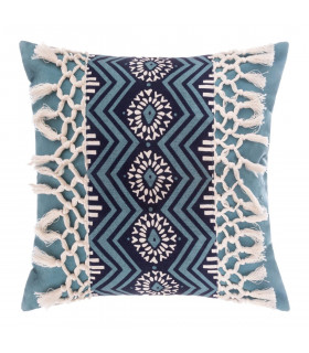 Coussin déhoussable Imprimé avec Frange 40 x 40 cm Terre sauvage