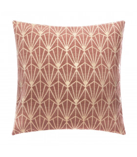 Housse de Coussin chenille Art déco Rose corail 40 x 40 cm 