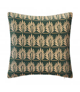 Housse de Coussin chenille Feuille de palmier Vert 40 x 40 cm