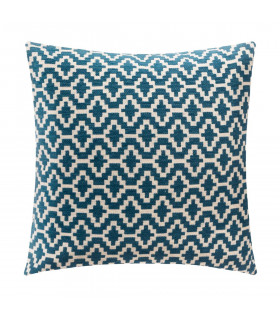 Housse de Coussin chenille Ethnique Bleu 40 x 40 cm