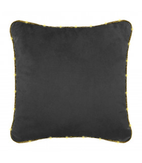 Coussin déhoussable en Velours Gris Foncé avec Bordure LED 40 x 40 cm