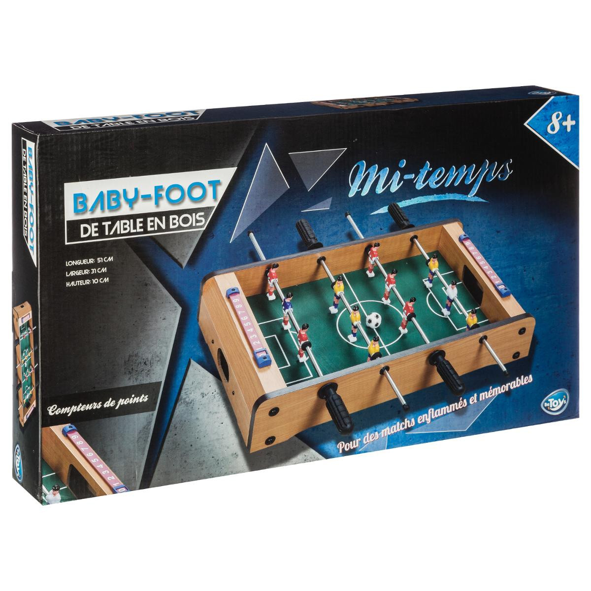 Mini jeu de table baby foot en bois - 51CM X 31CM
