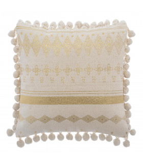 Coussin déhoussable  Brillant avec Pompons 40 x 40 cm