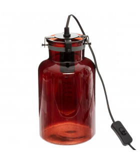 Lampe en Verre teinté Ambre H 29 cm Edo Vintage loft
