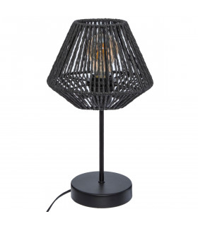 Lampe à poser Corde coloris Noir Jily H 34 cm Jungle pop