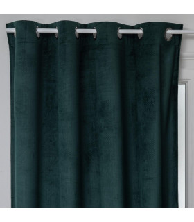 Rideau Occultant en velours Vert cèdre motif en relief modèle Otto 140 x 260 cm