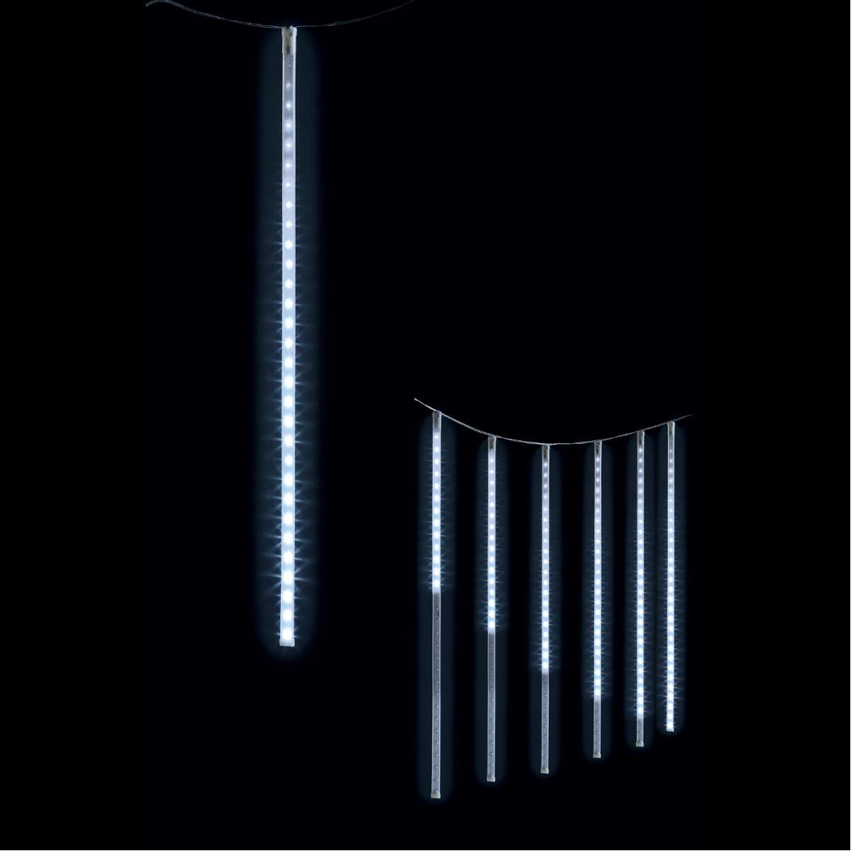 Rideau lumineux 210 LED de 7 tubes pour extérieur Blanc Froid
