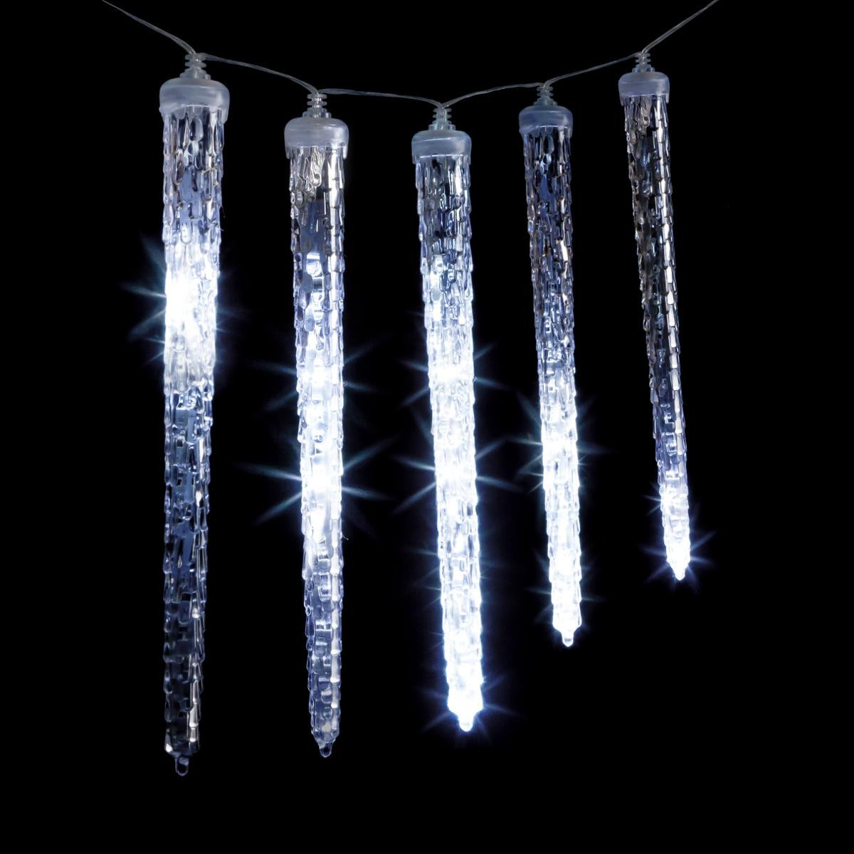 Guirlande lumineuse d'extérieur Rideau 10 Glaçons 81 LED Blanc froid effet  goutte - Guirlandes lumineuses pour extérieur - Déco