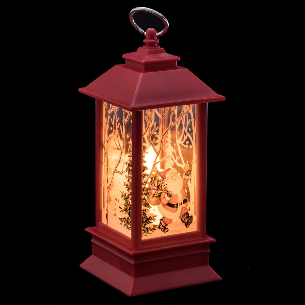 Mini Lanterne Rouge H 13 cm - Sujets lumineux de noël - Décomania