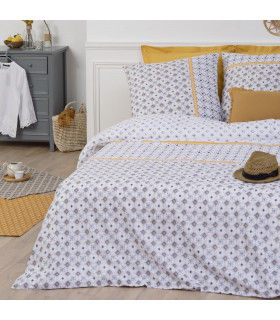 Parure de lit 2 Personnes 240 x 220 cm Housse de couette avec 2 taies Imprimée Mosaique