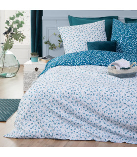 Parure de lit 2 Personnes 260 x 240 cm Housse de couette avec 2 taies Imprimée Fleurs