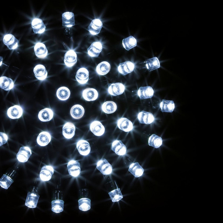Guirlande lumineuse 10 m 100 LED Blanc froid et 8 jeux de lumière