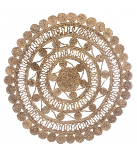 Tapis décoratif Dentelle en Jute coloris naturel D 120 cm