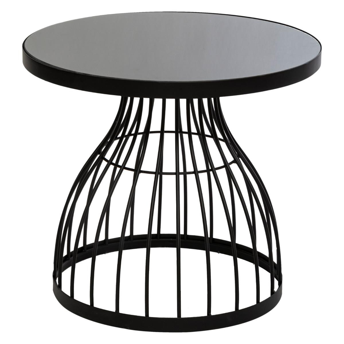 Table d'appoint design et originale en métal Noir Kobu H 52 cm