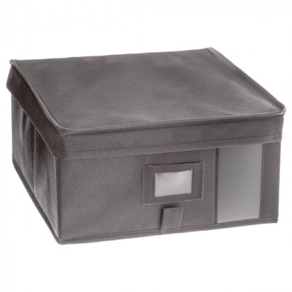Boîte de rangement gris chiné 30 x 30 x 15 cm