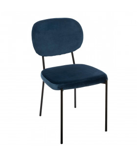 Chaise Talia en Velours Bleu H 82 cm