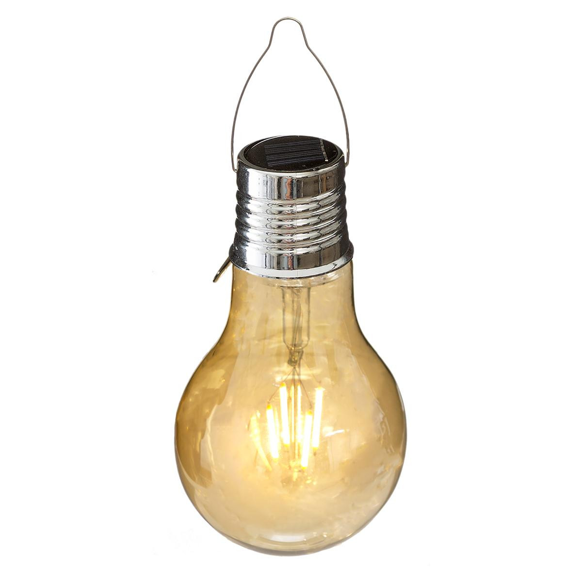 Ampoule Solaire à suspendre D 9 cm et H 17.5 cm - Eclairage de jardin -  Décomania