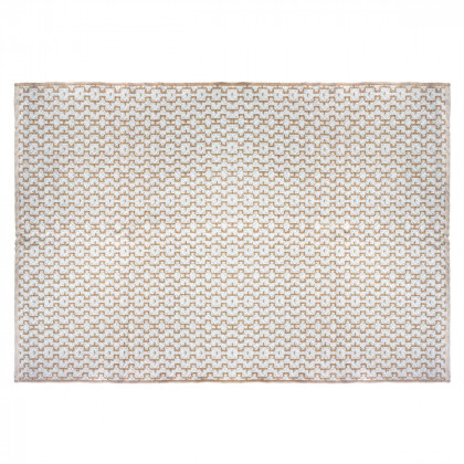 Tapis décoratif en Jute naturel et Coton blanc 120x170 cm