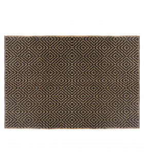 Tapis décoratif en Jute naturel et Coton noir 120 x 170 cm