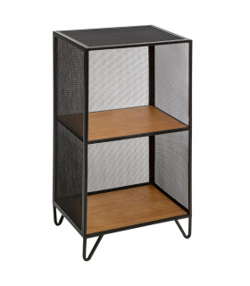 Étagère 2 niveaux BAY métal et bois  H 76 cm