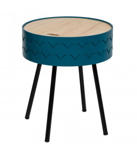 Table à café Coffre de rangement Shiro Bleu H 45.5 cm Jungle pop