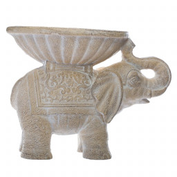 Objet décoratif Éléphant en Magnésie effet Blanchi H 30 cm