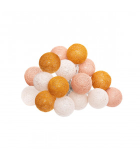Guirlande décorative lumineuse Folk 16 boules LED D 3.5 cm et L 261 cm 