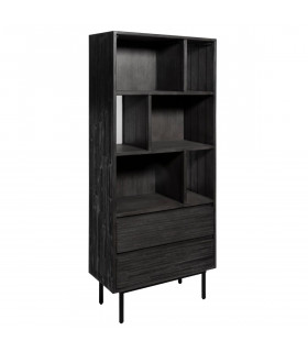 Bibliothèque Cioco 2 tiroirs en bois d'acacia H 170 cm