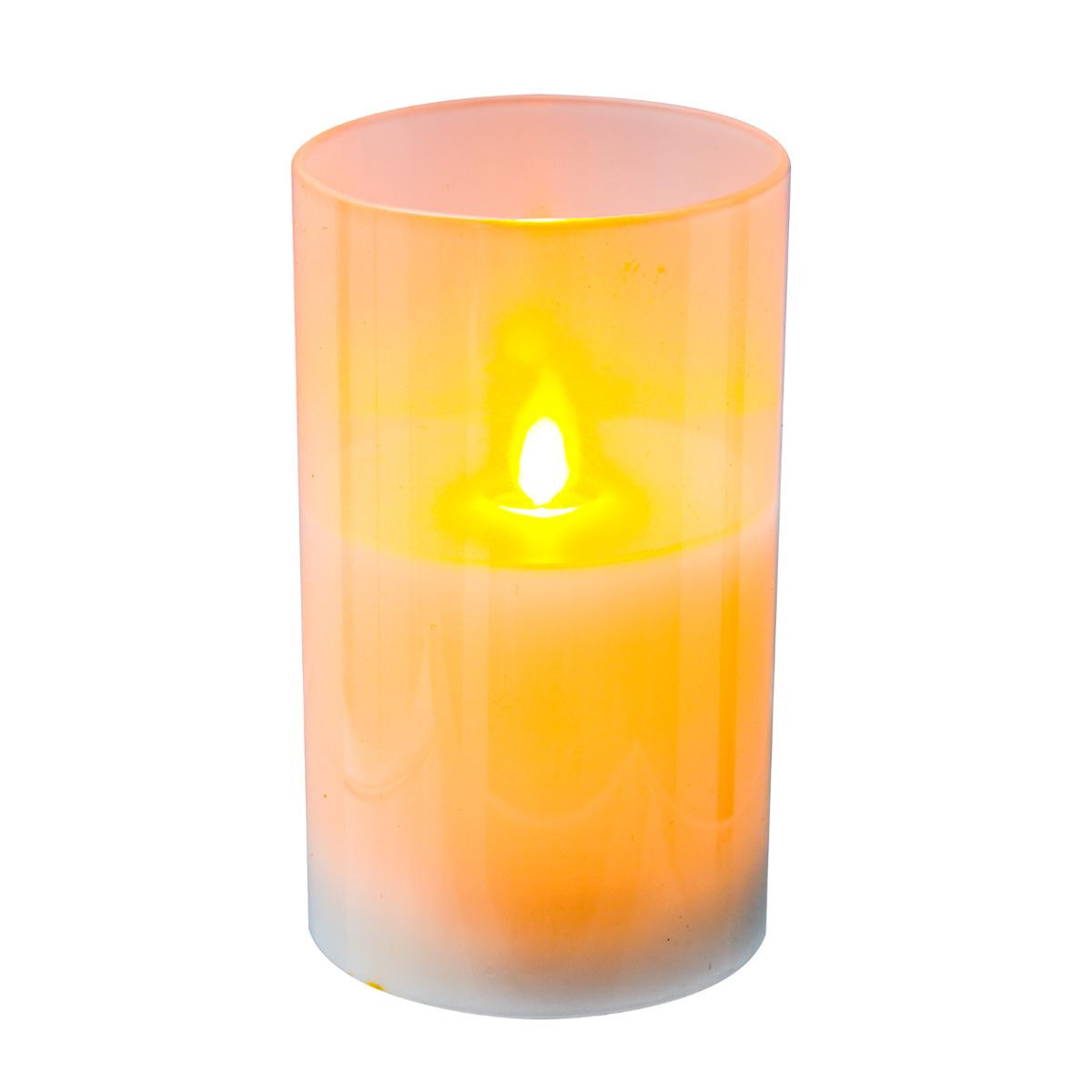 Bougie lumineuse en verre à LED Flamme vacillante Blanc chaud H 7.5 cm -  Bougies de noël - Décomania
