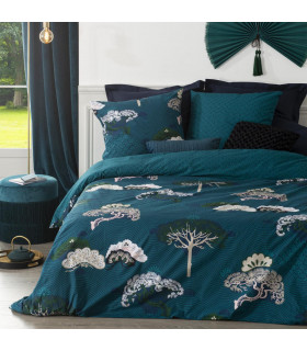Parure de lit 2 Personnes 240 x 220 cm Housse de couette avec 2 taies Imprimé Atsuko