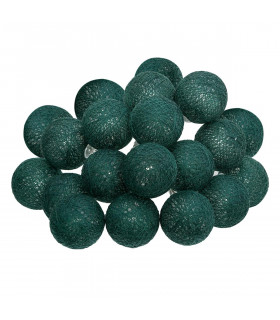 Guirlande décorative lumineuse Vert cèdre 20 boules LED D 6 cm et L 436 cm
