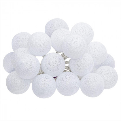 Guirlande décorative lumineuse Blanche 20 boules LED D 6 cm et L 436 cm