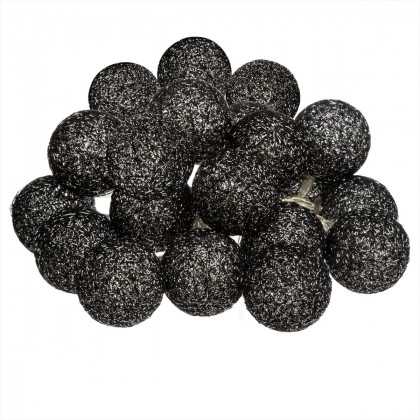 Guirlande décorative lumineuse Noire 20 boules LED D 6 cm et L 436 cm
