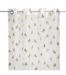 Voilage motif Licorne OR 140 x 250 cm