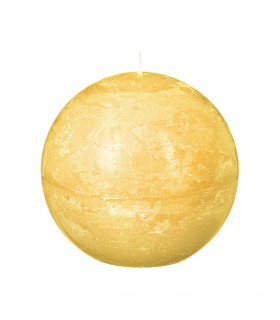 Bougie Boule Rustique Jaune D 8 cm