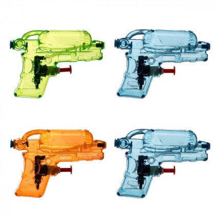 Lot de 4 mini pistolets à eau transparent
