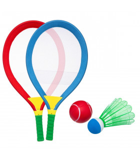 Lot de 2 Raquettes de Badminton et Tennis inclus balle et volant