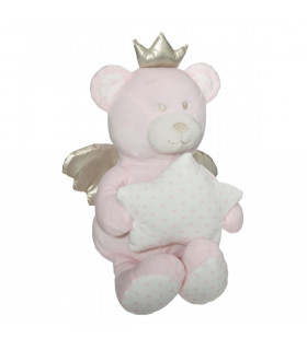 Peluche décorative Ourson avec son Etoile Rose