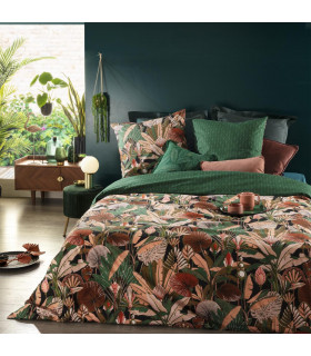 Parure de lit 2 Personnes 240 x 220 cm Housse de couette avec 2 taies Imprimée Foret Art