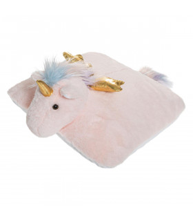 Coussin carré Licorne Rose 39 x 39 cm