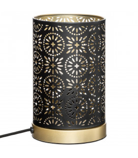 Lampe cylindrique Gypsy en métal Noir et Or 