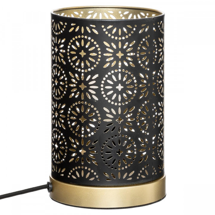 Lampe cylindrique Gypsy en métal Noir et Or 