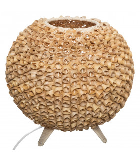 Lampe Boule Yuma en Bois H 32 cm