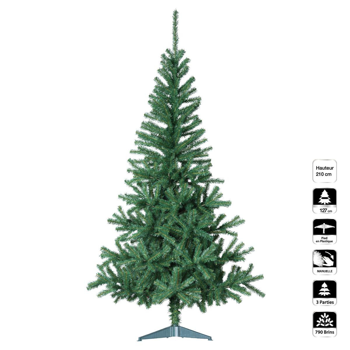 Sapin de Noël artificiel Vert qualité Premium H 180 cm collection Blooming  - Sapins - Décomania