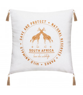 Coussin déhoussable réversible en Coton imprimé Safari 40 x 40 cm