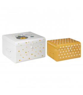 Lot de 2 Boites de rangement Cantine carré en Métal 