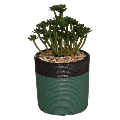 Plante artificielle dans un pot en ciment bicolore Arty  